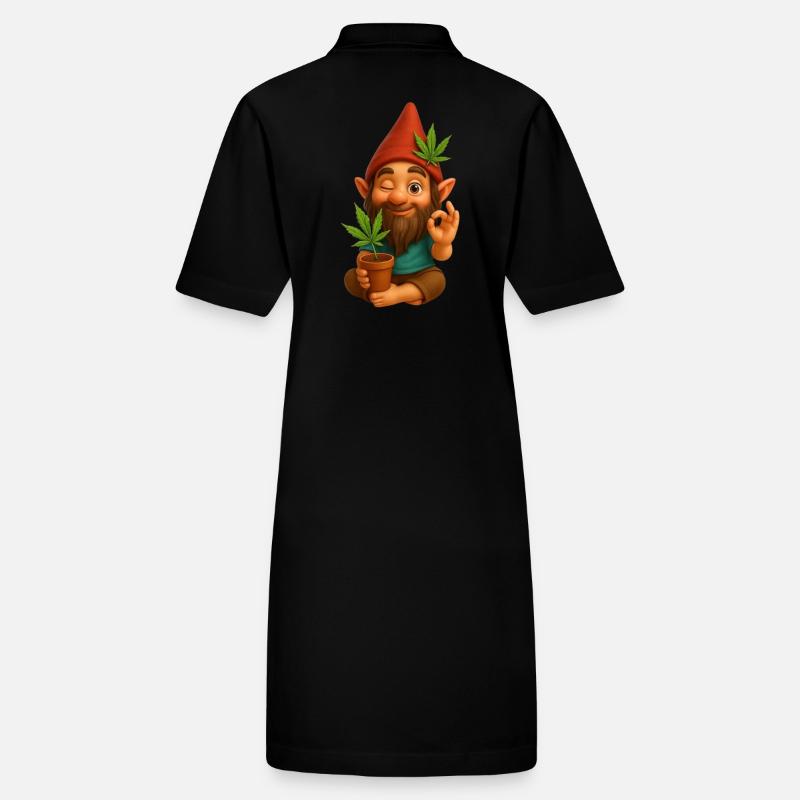 Cooler Zwerg mit Cannabis Stanley/Stella Frauen Bio-Polokleid PAIGER