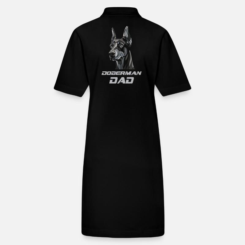 Doberman dad dog head Stanley/Stella PAIGER Organic Women’s Polo Dress
