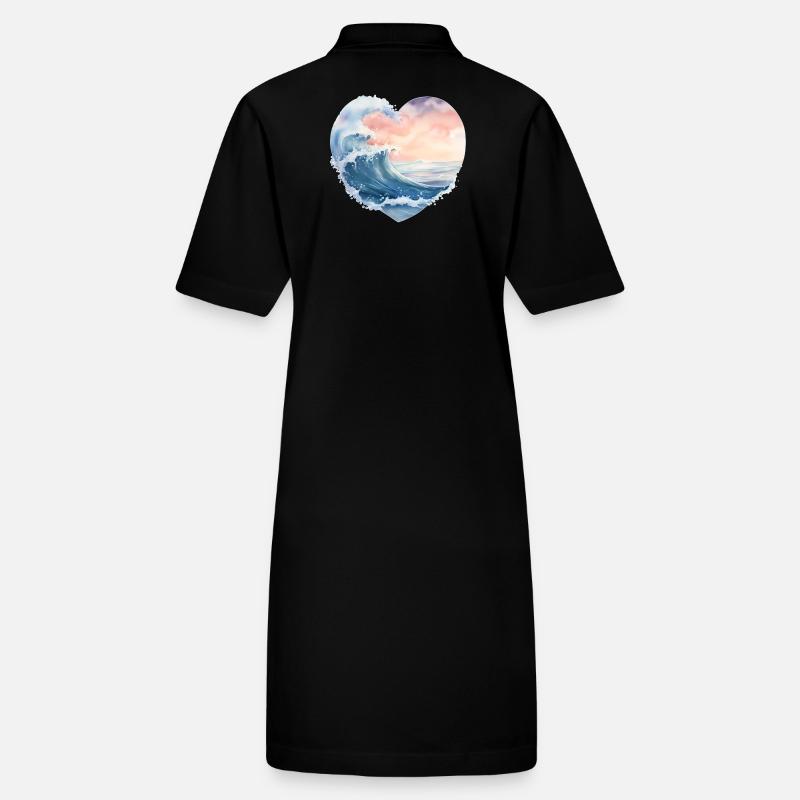 Wave Sea Heart Shape Stanley/Stella PAIGER Organic Women’s Polo Dress