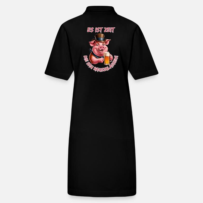 Il est temps de laisser sortir le cochon !-Cool party pig Robe polo bio PAIGER Stanley/Stella Femme