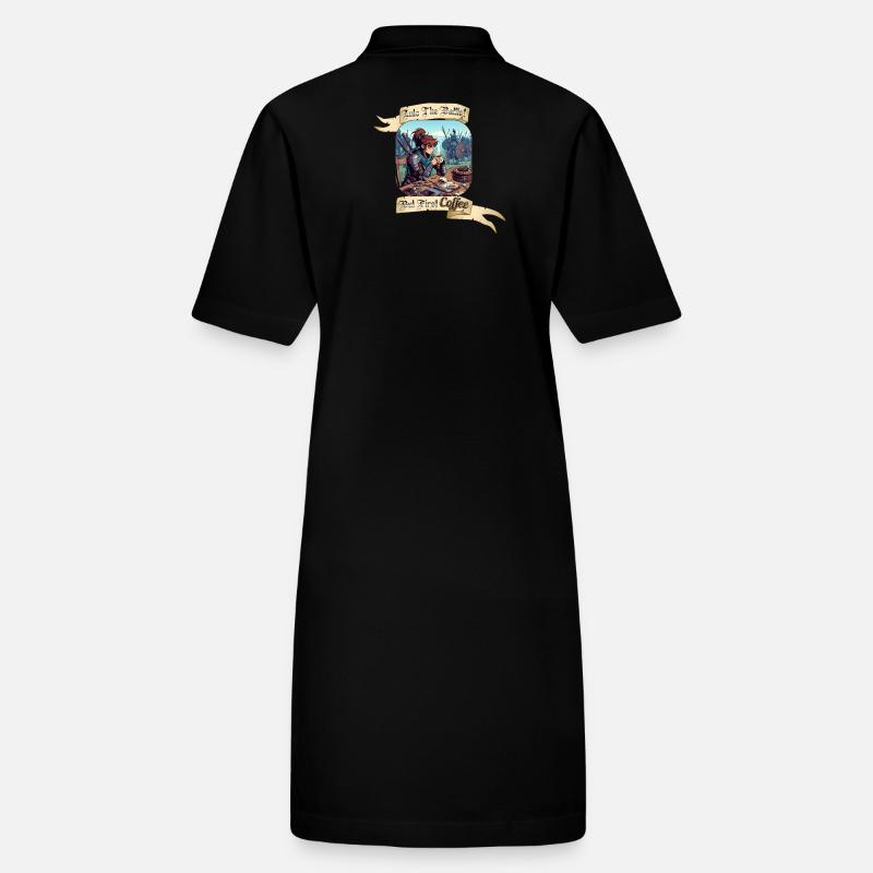 INTO THE BATTLE BUT FIRST COFFEE Stanley/Stella Frauen Bio-Polokleid PAIGER