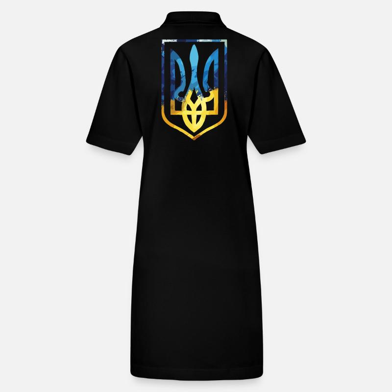 Ukraine Coat of Arms Ukrainian Trysub Flag Gift Stanley/Stella PAIGER Organic Women’s Polo Dress