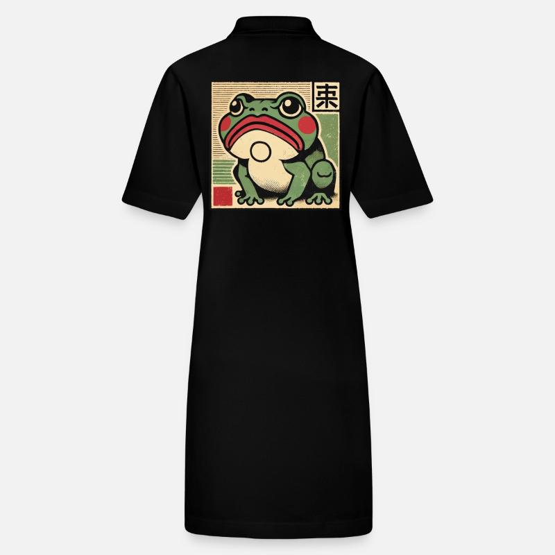 Drôle de grenouille japonaise ukiyo-e meme Robe polo bio PAIGER Stanley/Stella Femme