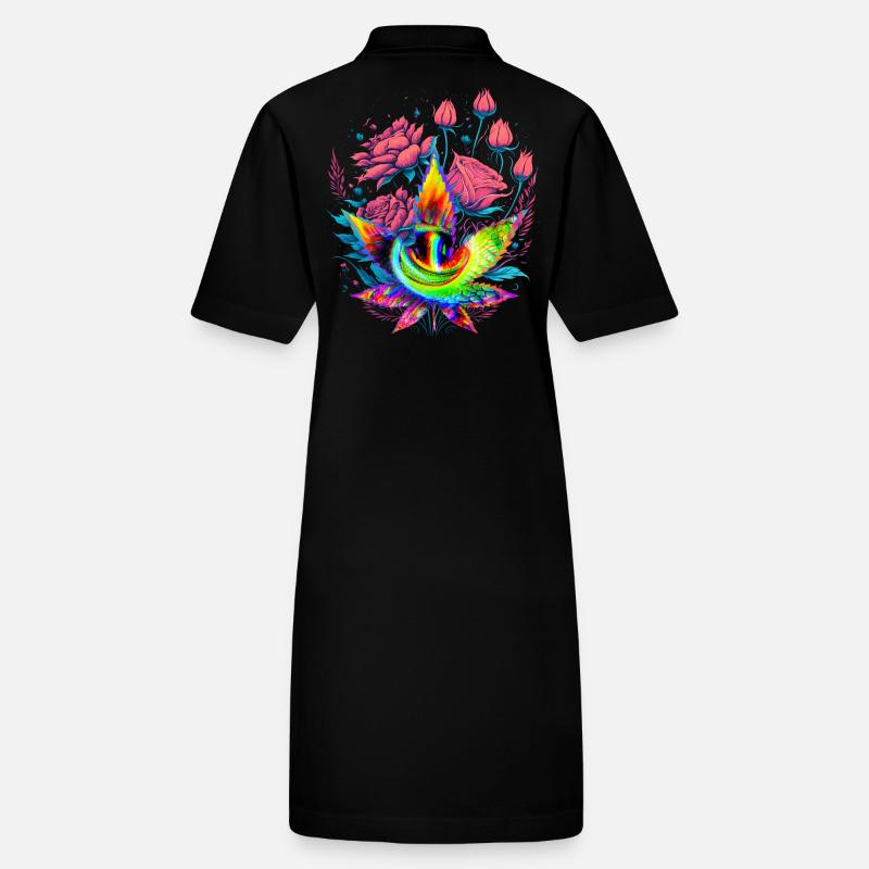 Psychedelisches Cannabisblatt mit Drachenauge Stanley/Stella Frauen Bio-Polokleid PAIGER