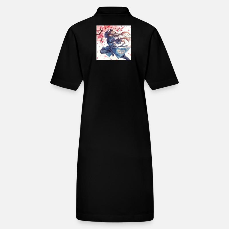 Kirschblüten-Ninja im Blitzangriff Stanley/Stella Frauen Bio-Polokleid PAIGER