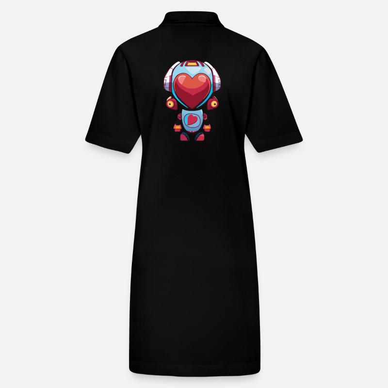 Roboter Manga Mädchen Herz Stanley/Stella Frauen Bio-Polokleid PAIGER