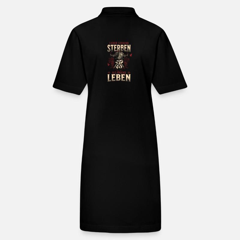 Wikinger Helm Design Lieber stehend sterben Stanley/Stella Frauen Bio-Polokleid PAIGER