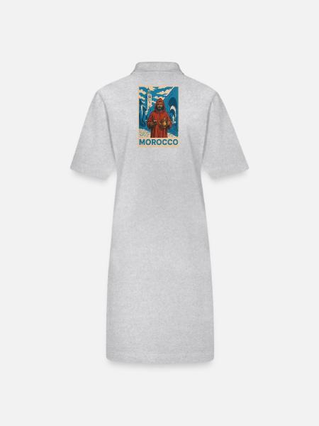 Motif traditionnel marocain avec tradition du thé - Robe polo bio PAIGER Stanley/Stella Femme - noir - Dos