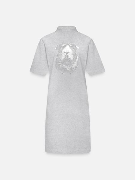 Meerschweinchen Portrait Nager Nagetier Tiere - Stanley/Stella Frauen Bio-Polokleid PAIGER - Schwarz - Hinten