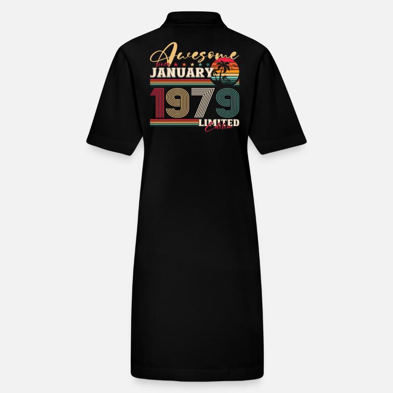 45th Birthday Awesome Since January Vintage 1979 Stanley/Stella PAIGER Organic Women’s Polo Dress