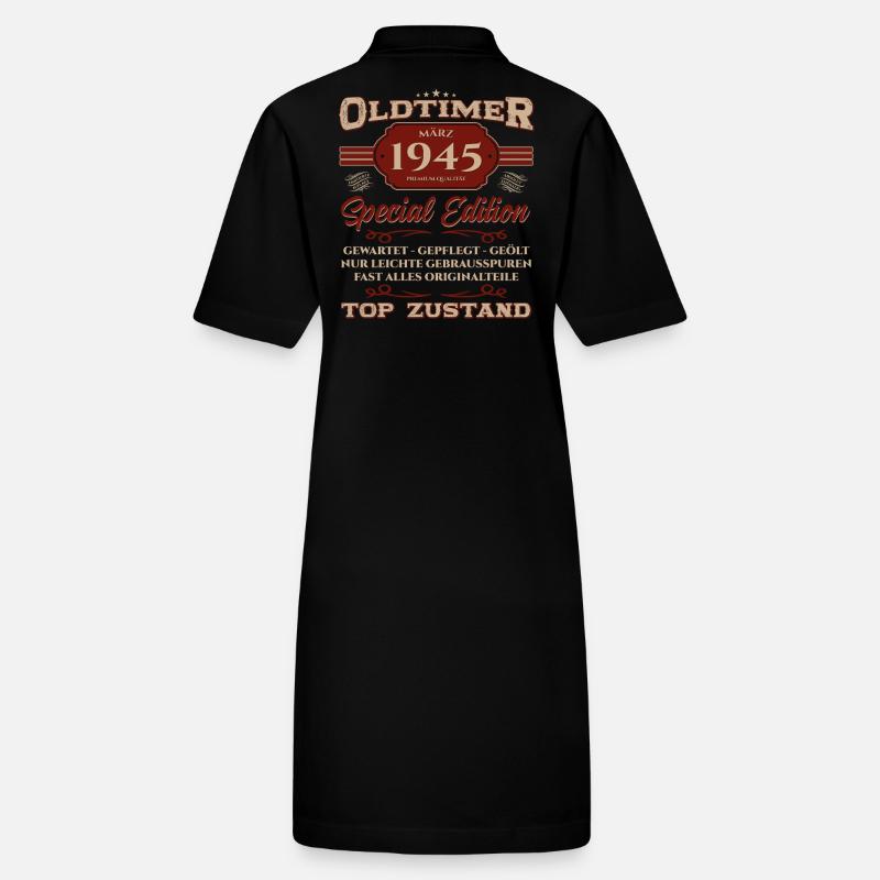 80. Geburtstag Oldtimer März Jahrgang 1945 Stanley/Stella Frauen Bio-Polokleid PAIGER