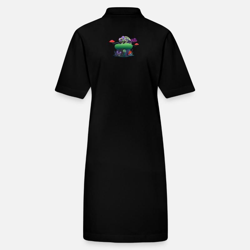 Neon Chameleon auf Mushroom Rock Stanley/Stella Frauen Bio-Polokleid PAIGER