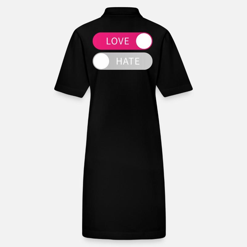 Love On Hate Off Button Liebe an Hass aus Geschenk Stanley/Stella PAIGER Organic Women’s Polo Dress