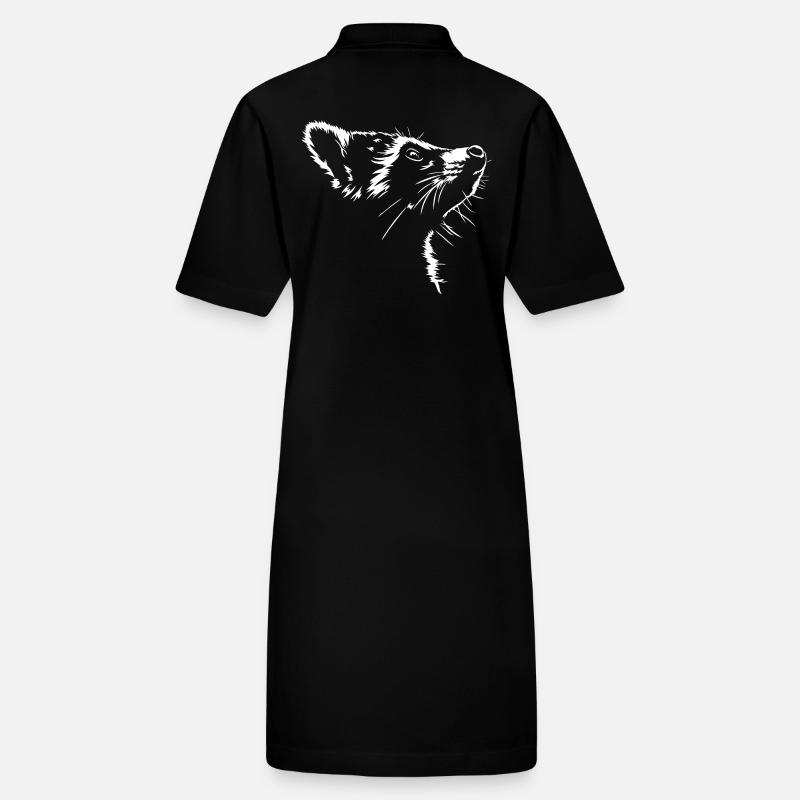 Waschbär Tier Wildtier Waschbären Wilsigns Stanley/Stella Frauen Bio-Polokleid PAIGER