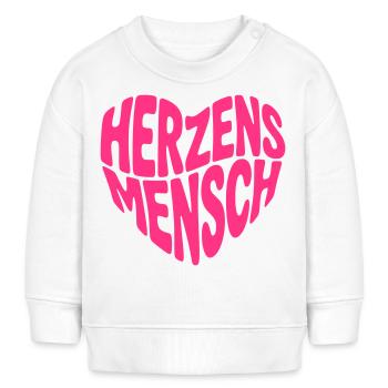 Herzensmensch Herz Form Herzform (Farbe änderbar) - Baby Organic Sweatshirt Baby Changer von Stanley/Stella - Weiß - Vorne