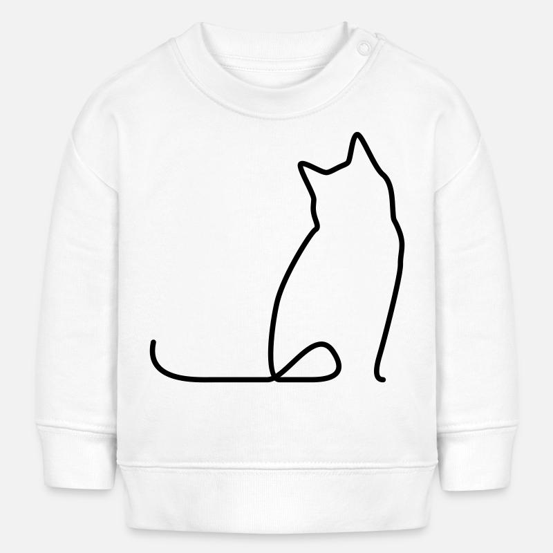 Cat 01 - Sweat bébé bio Stanley/Stella - blanc