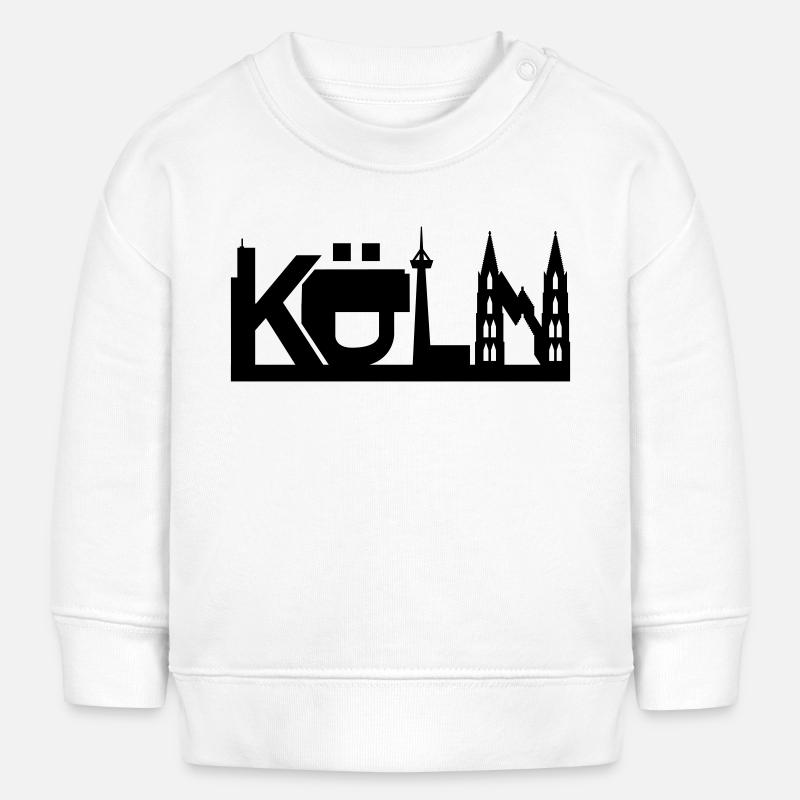 Cologne skyline with sights - Baby Sweatshirt by Stanley/Stella - white