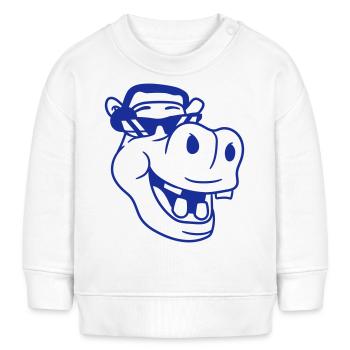 hippopotame rieur comique visage fête musique de club - Sweat bébé bio Stanley/Stella - blanc - Devant