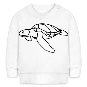 Tortue de mer - Sweat bébé bio Stanley/Stella - blanc - Devant
