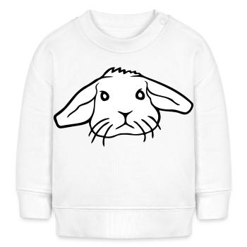 Hase Kaninchen Häschen Nagetier Kleintier niedlich - Baby Organic Sweatshirt Baby Changer von Stanley/Stella - Weiß - Vorne