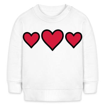 Herzen Symbol - Baby Organic Sweatshirt Baby Changer von Stanley/Stella - Weiß - Vorne