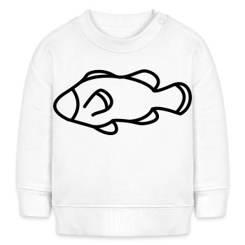Poisson - Sweat bébé bio Stanley/Stella - blanc - Devant