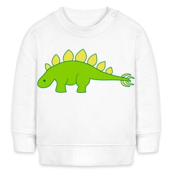 Stegosaurus - Baby Organic Sweatshirt Baby Changer von Stanley/Stella - Weiß - Vorne