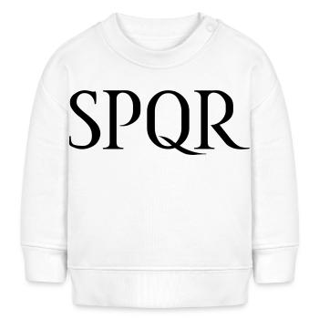 SPQR lettrage vecteur foncé - Sweat bébé bio Stanley/Stella - blanc - Devant