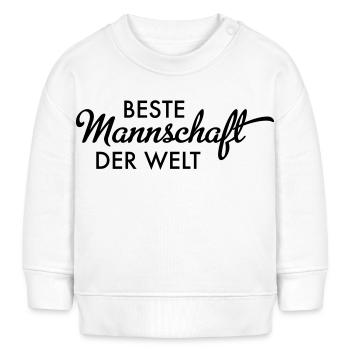 Beste Mannschaft der Welt - Baby Organic Sweatshirt Baby Changer von Stanley/Stella - Weiß - Vorne