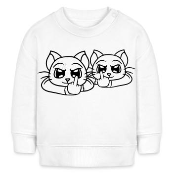 Méchants Chats Amis Majeur Insulte Équipe - Sweat bébé bio Stanley/Stella - blanc - Devant