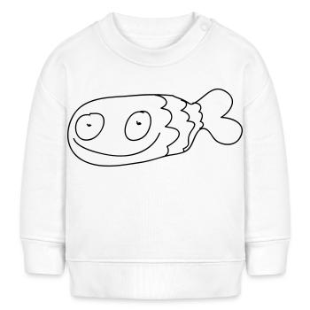 Happy Doodle Fish Krikkelkrakel Fisch - Baby Organic Sweatshirt Baby Changer von Stanley/Stella - Weiß - Vorne