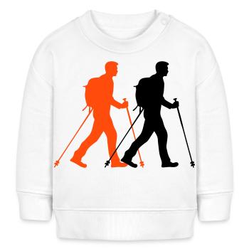 Nordic Walking Man Silhouette - Baby Sweatshirt by Stanley/Stella - white - Front