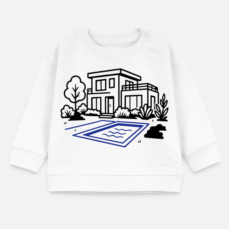 Maison Villa Construction de maison Sweat bébé bio Stanley/Stella