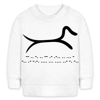 Dackel mit Morsecode - Baby Organic Sweatshirt Baby Changer von Stanley/Stella - Weiß - Vorne