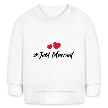 Coeur de mariage juste marié - Sweat bébé bio Stanley/Stella - blanc - Devant