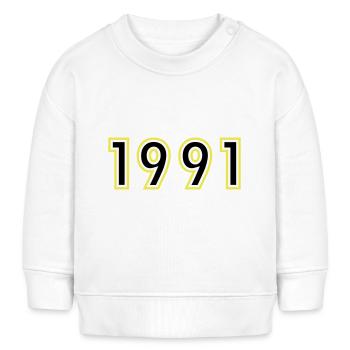 1991 Jahr Geburtstag - Baby Organic Sweatshirt Baby Changer von Stanley/Stella - Weiß - Vorne