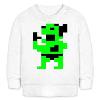 Der dicke Grüne (Pix) - Baby Organic Sweatshirt Baby Changer von Stanley/Stella - Weiß - Vorne