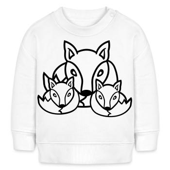 3 Foxes Friends Family Three Kids Crew Team Cute - Baby Sweatshirt by Stanley/Stella - white - Front