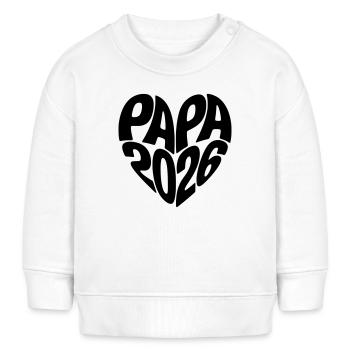 Papa 2026 - Baby Organic Sweatshirt Baby Changer von Stanley/Stella - Weiß - Vorne