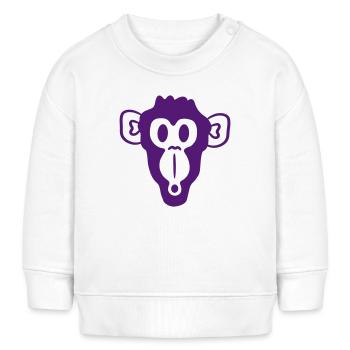 Verwunderter Neugieriger Affe Kopf Schreck Gesicht - Baby Organic Sweatshirt Baby Changer von Stanley/Stella - Weiß - Vorne