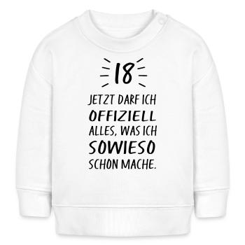18 Geburtstag - Baby Organic Sweatshirt Baby Changer von Stanley/Stella - Weiß - Vorne