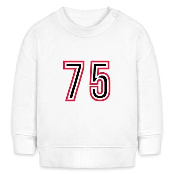 75 Zahl Jahre Trikot - Baby Organic Sweatshirt Baby Changer von Stanley/Stella - Weiß - Vorne