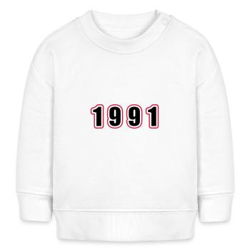1991 Jahr Geburtstag - Baby Organic Sweatshirt Baby Changer von Stanley/Stella - Weiß - Vorne