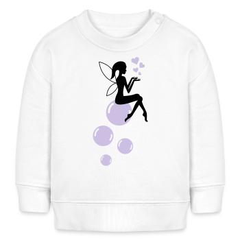 Bulles de savon de fée 01 - Sweat bébé bio Stanley/Stella - blanc - Devant