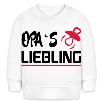 Baby Geburstag Geschenk Spruch Opas Liebling Opi - Baby Organic Sweatshirt Baby Changer von Stanley/Stella - Weiß - Vorne