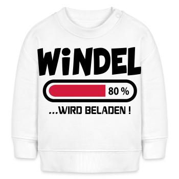 Baby Windel Geburstag Geschenk Sprüche - Baby Organic Sweatshirt Baby Changer von Stanley/Stella - Weiß - Vorne