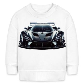 Futuristischer, extrem leistungsstarker Rennwagen - Baby Organic Sweatshirt Baby Changer von Stanley/Stella - Weiß - Vorne