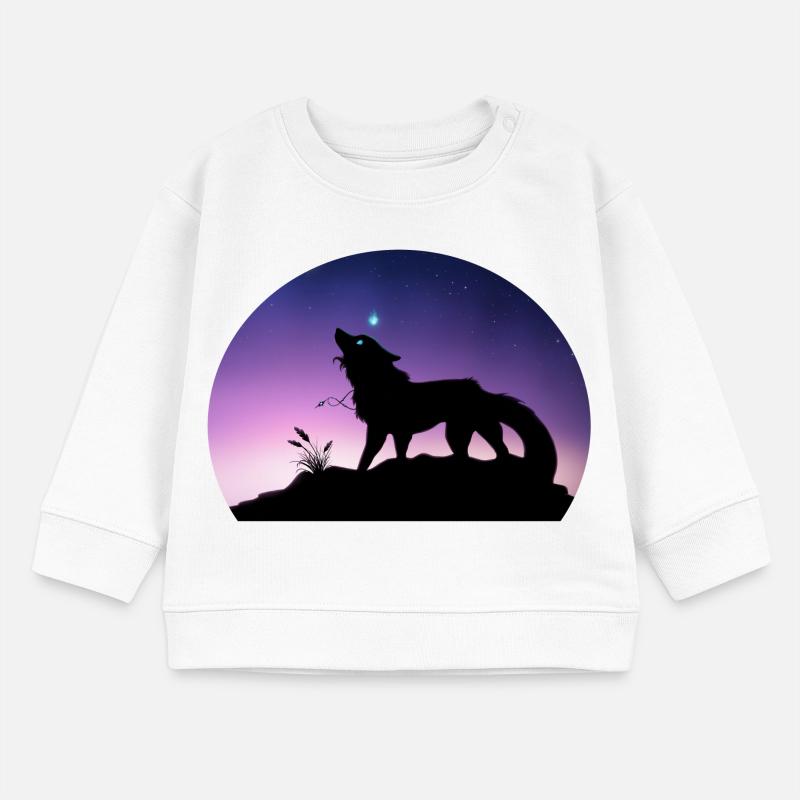 Die Reise eines Sternenwolfs - Silouhette Nocturne Baby Organic Sweatshirt Baby Changer von Stanley/Stella