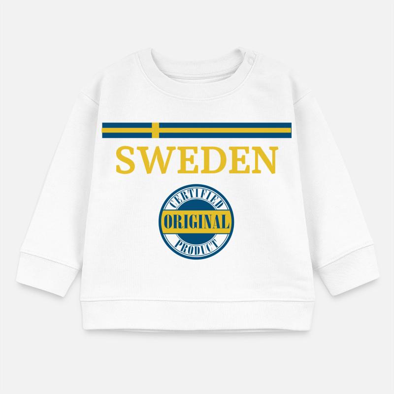 Drapeau de la Suède Sweat bébé bio Stanley/Stella