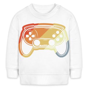 Dessin de manette de jeu vintage - Sweat bébé bio Stanley/Stella - blanc - Devant